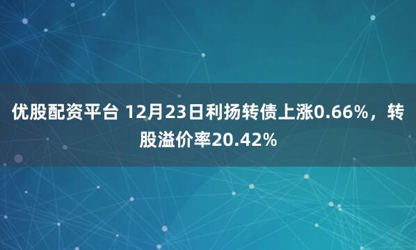 优股配资平台 12月23日利扬转债上涨0.66%，转股溢价率20.42%